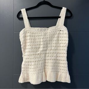 J. Crew Cream Crochet Tank Top